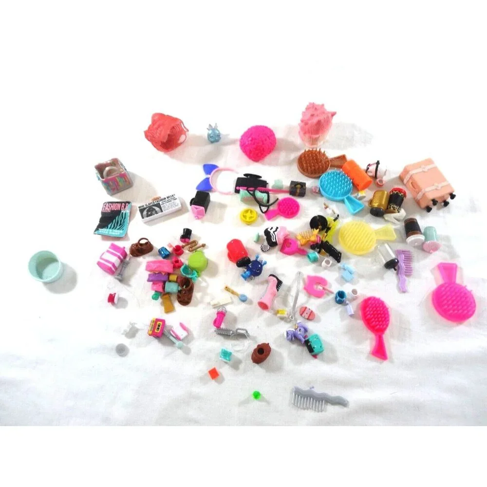 LOL Surprise Dolls Lot of Accessories Shoes Brush Comb Cups Suitcase Hair access